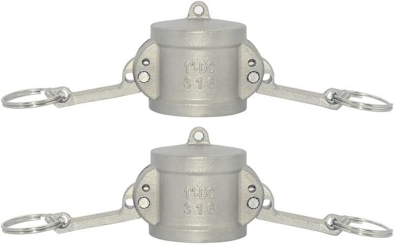 Varmhus Trash Pump Adapter Dust Cap/Dust Cover,Type DC Cam and Groove Hose Pipe Fitting Coupler,Stainless Steel 316 (1") - Image 1